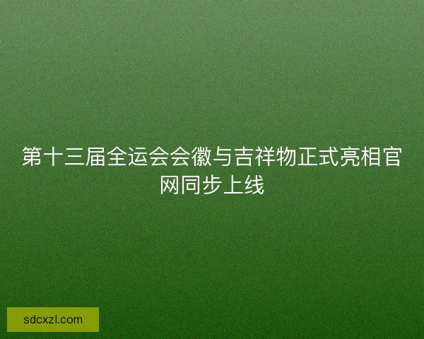 第十三届全运会会徽与吉祥物正式亮相官网同步上线